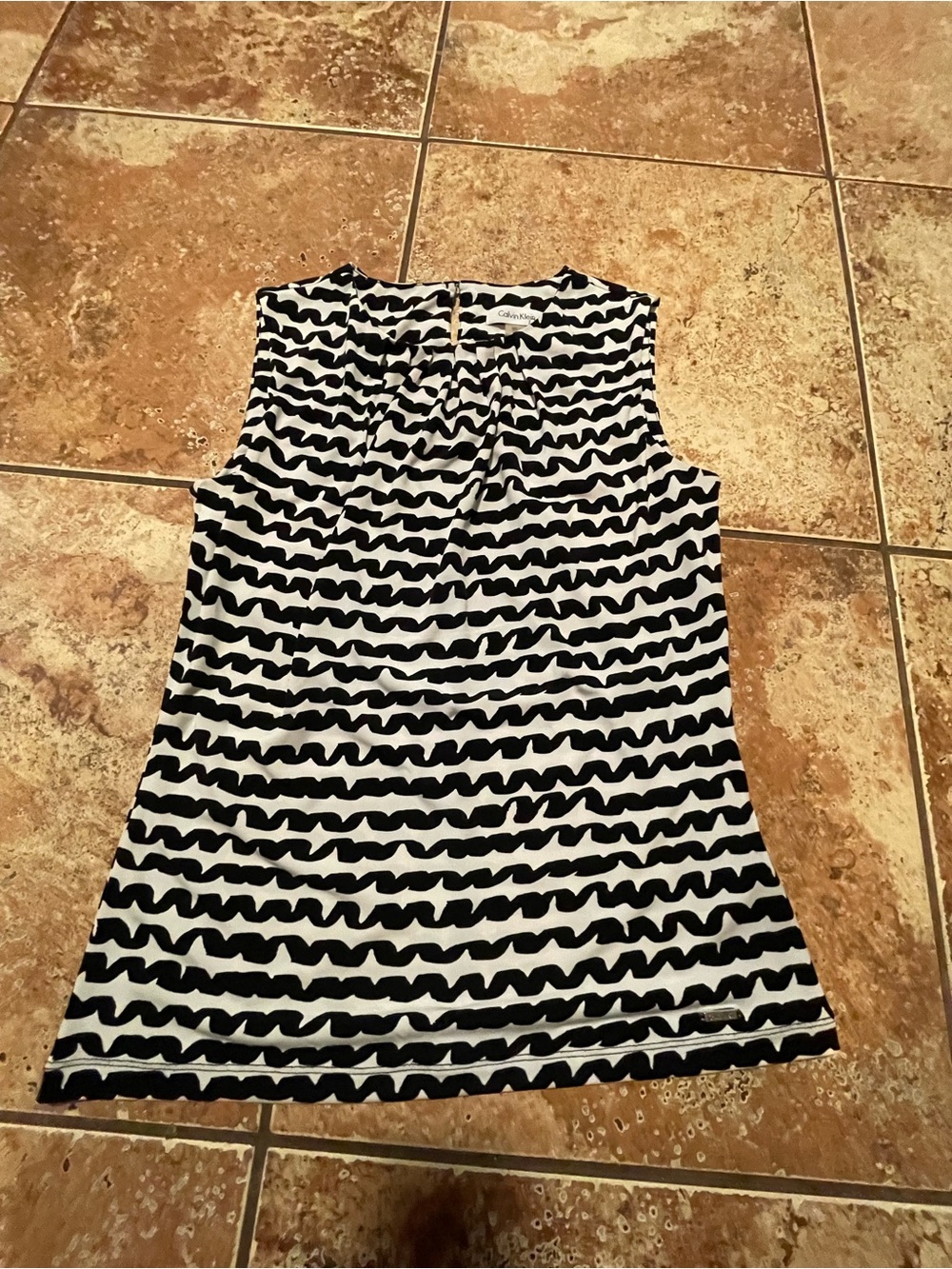 Calvin Klein Black & White Blouse:Size Small